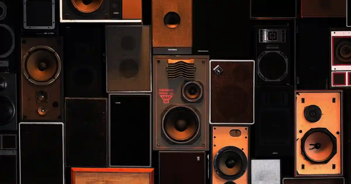 Wall of multiple speakers of different ages and types